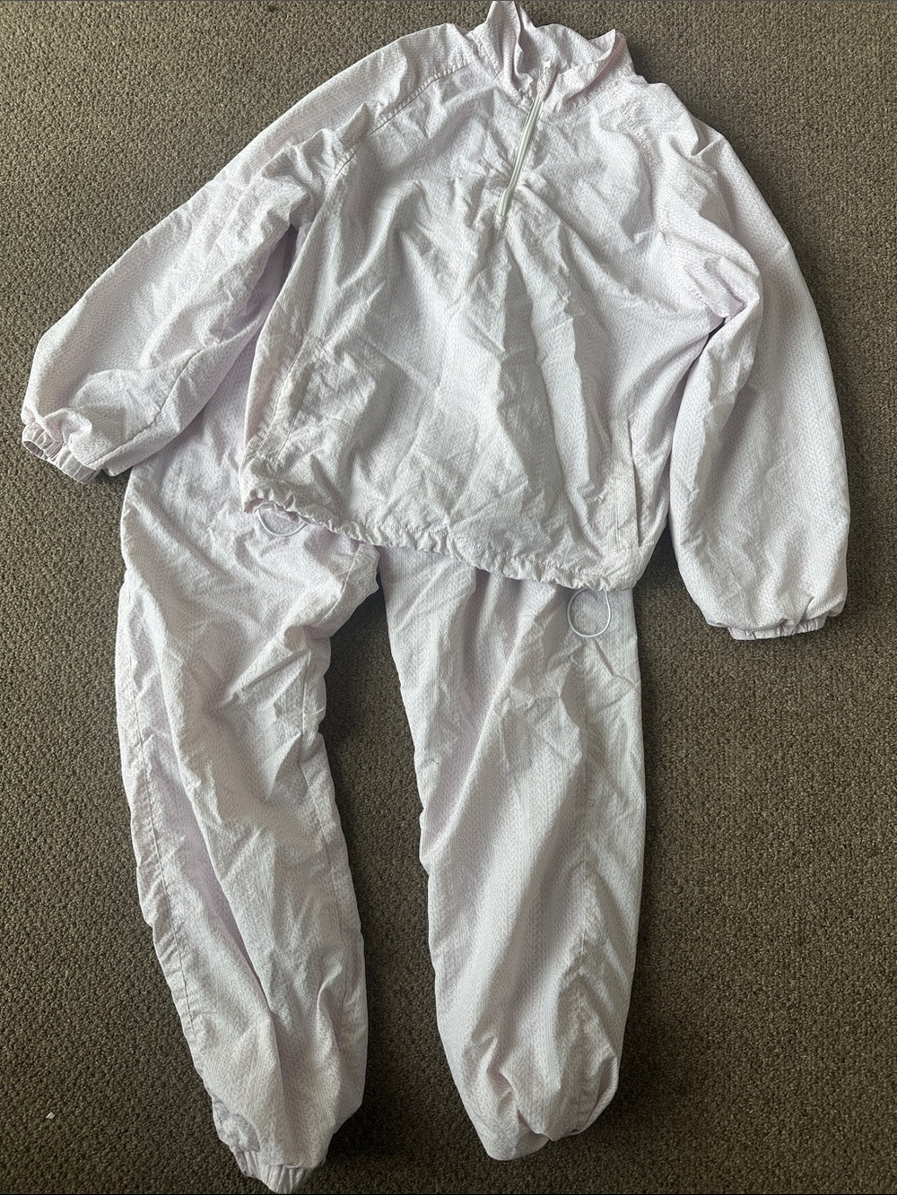 Light Pink Women's Windbreaker Jacket and Pants Set